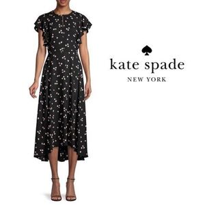 Kate Spade Ditsy Begonia Flutter Sleeve Floral Maxi Dress. Size 12. New no tags
